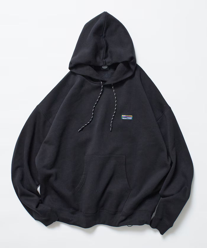 Big silhouette one-point logo pullover hoodie/hem cord/back brushed 【limited edition】