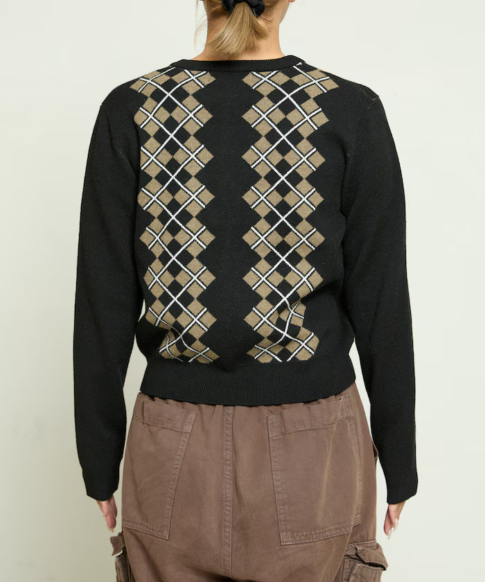 Argyle Pattern Jacquard Knit Cardigan Limited Edition