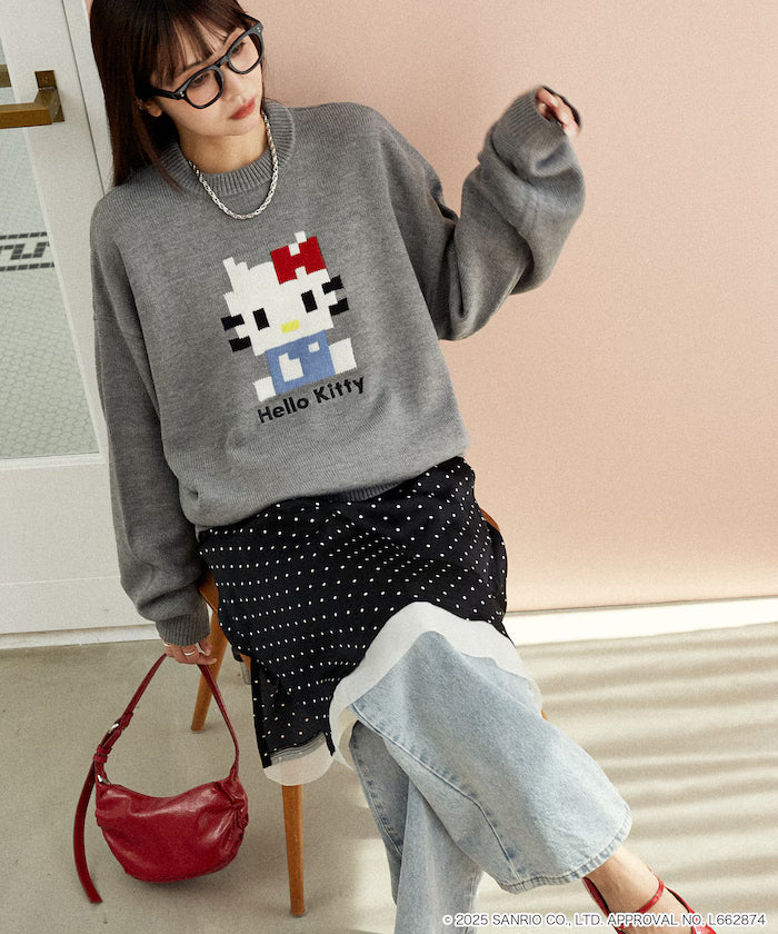 "SANRIO/Sanrio" Pixel Art Jacquard Knit Limited Edition