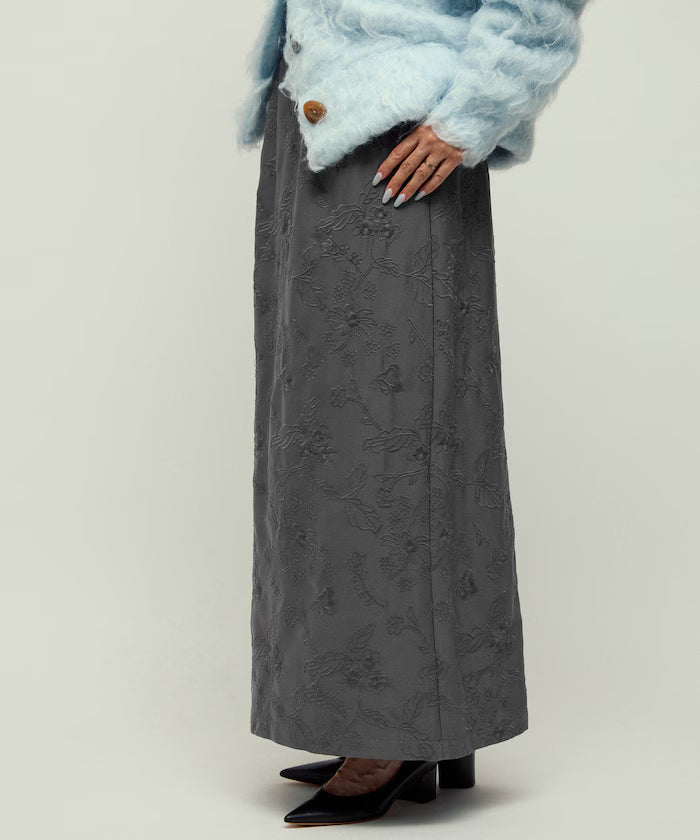 Flower Embroidery I-Line Easy Skirt