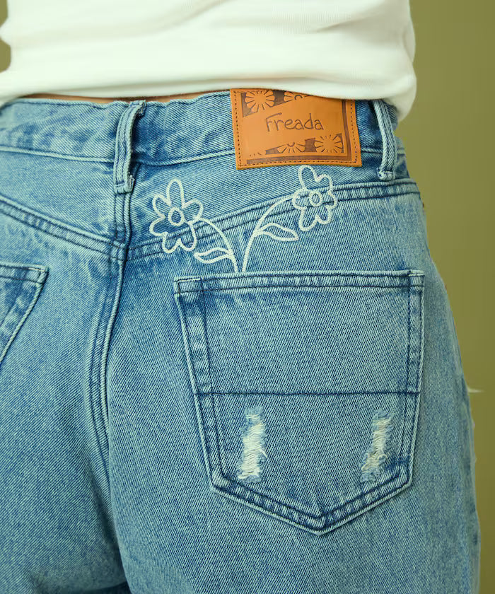 Chain Stitch Wide Denim