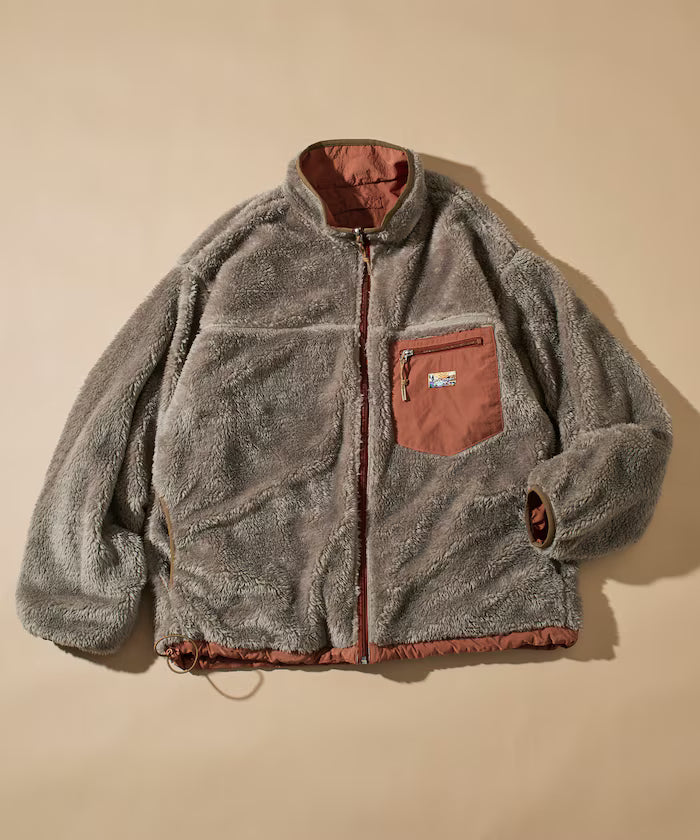 Relaxed Fit One Point Logo Reversible Nylon Fleece Jacket