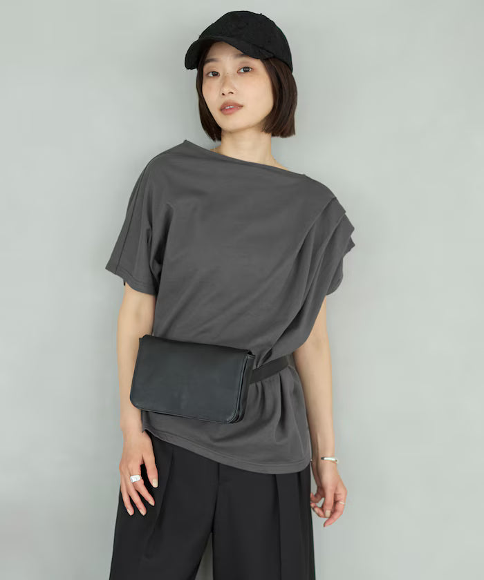 Organic Cotton Asymmetrical Draped Top
