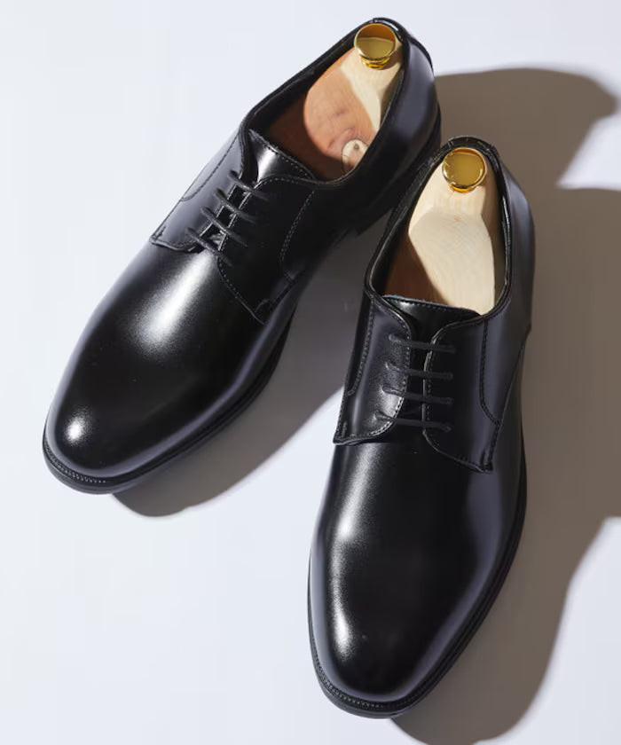 Plain-toe cow leather dress shoes [limited release] - Black
