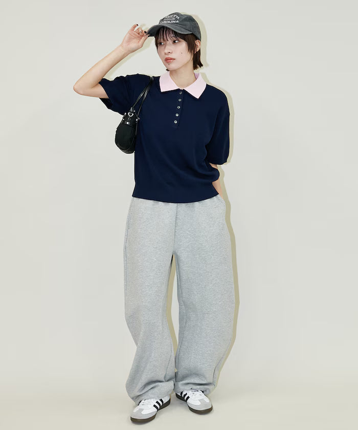 Color Scheme 2-Panel Collar Short Sleeve Knit Polo Shirt Limited Edition