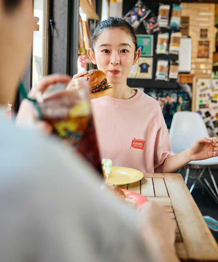 Burger Factory × FREAK'S STORE/ Burger Factory Limited Big Silhouette Back Print Crew Neck T-shirt 【Limited Edition】