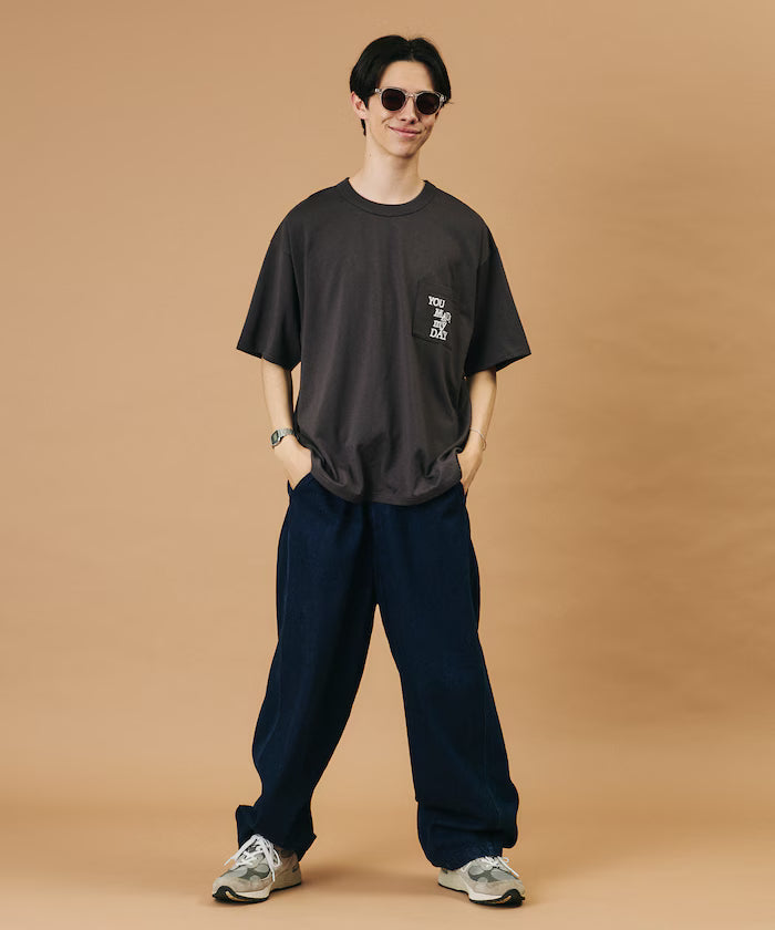 tombonia/Tombo nia Back Print Crew Neck T-Shirt/YOU MADE MY DAY