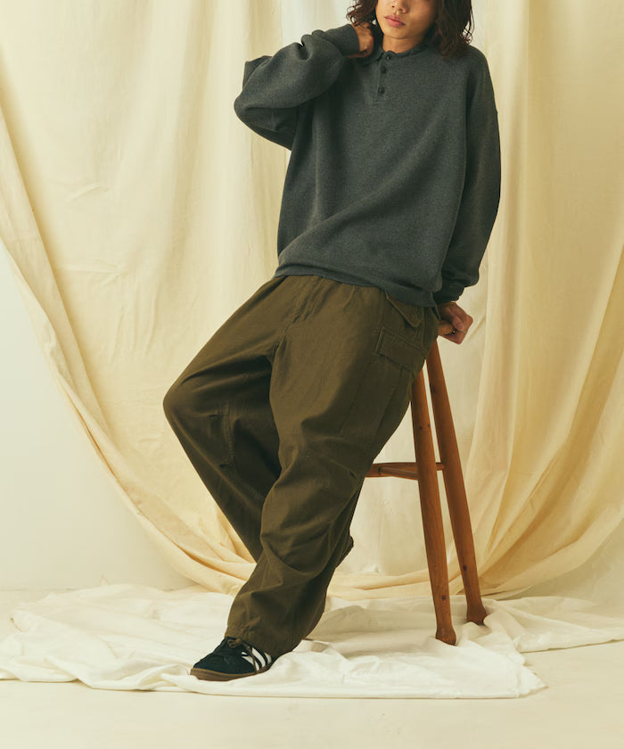 Relax Fit Relax Fit Sweat-like Polo Collar Knit [Limited Edition]