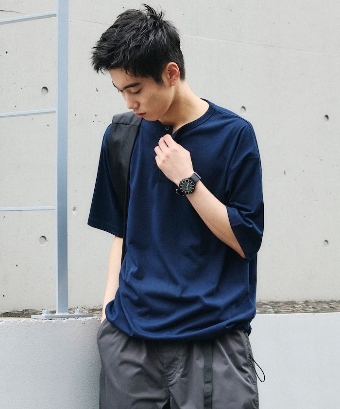 Limited Edition Drymix(R) Drymix Relaxed Fit Henley Neck T-shirt Quick Dry UV Cut