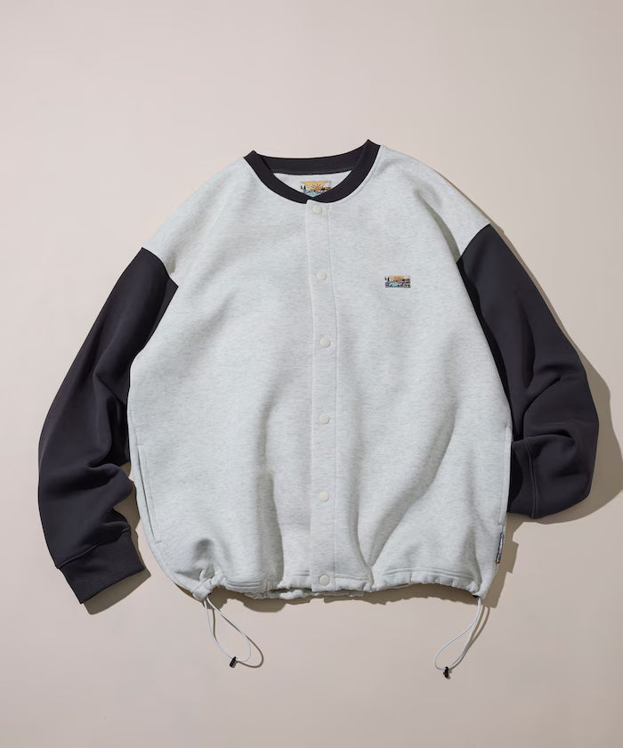 Big Silhouette Cardboard One Point Logo Snap Button Spindle Sweat Cardigan - Other/Pattern 1