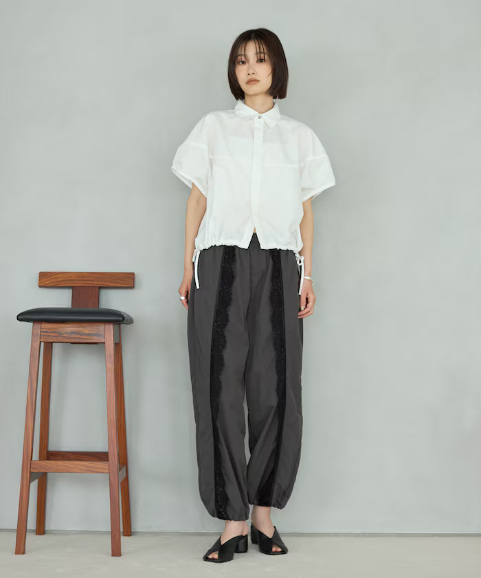 Nylon Lace Easy Wide Pants