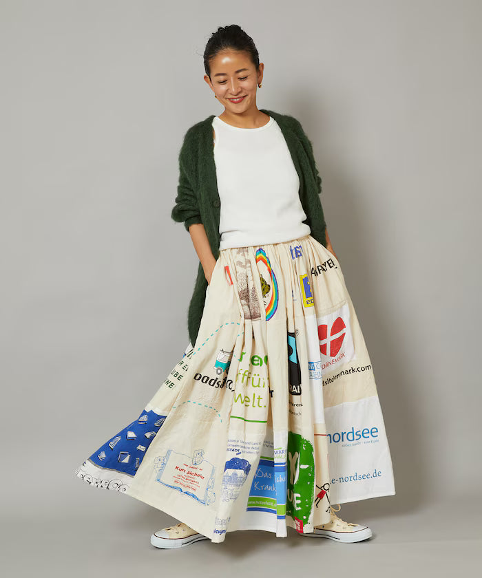 Vintage European Eco Bag Remake Skirt