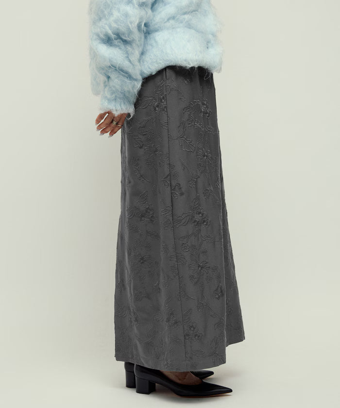 Flower Embroidery I-Line Easy Skirt