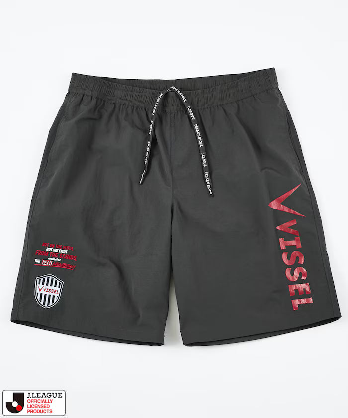 [Sales start on May 15 at 12:00] J.LEAGUE × FREAK'S STORE exclusive SUPPORTERS NYLON SHORTS [Vissel Kobe] - Charcoal Gray