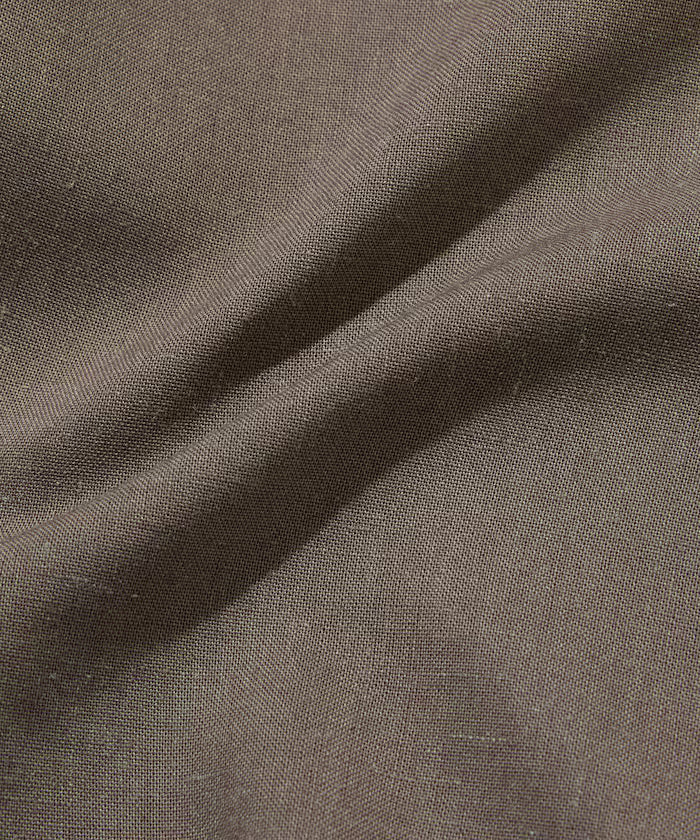 Relax Fit Linen Mix Band Collar Pullover Shirt [Limited Edition]