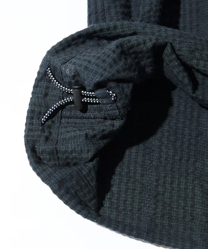 Seersucker Spindle Open Collar Short Sleeve Shirt