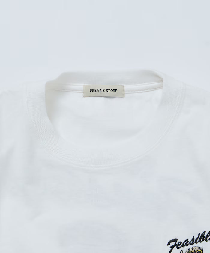 Relaxed Fit Back Embroidery Design Crew Neck T-Shirt / Dog 【Limited Edition】