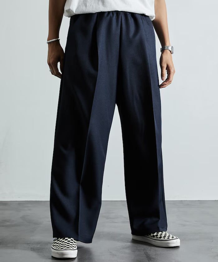 Wide Silhouette Staple Twill Easy Slacks/Wide Slacks [Limited Edition]