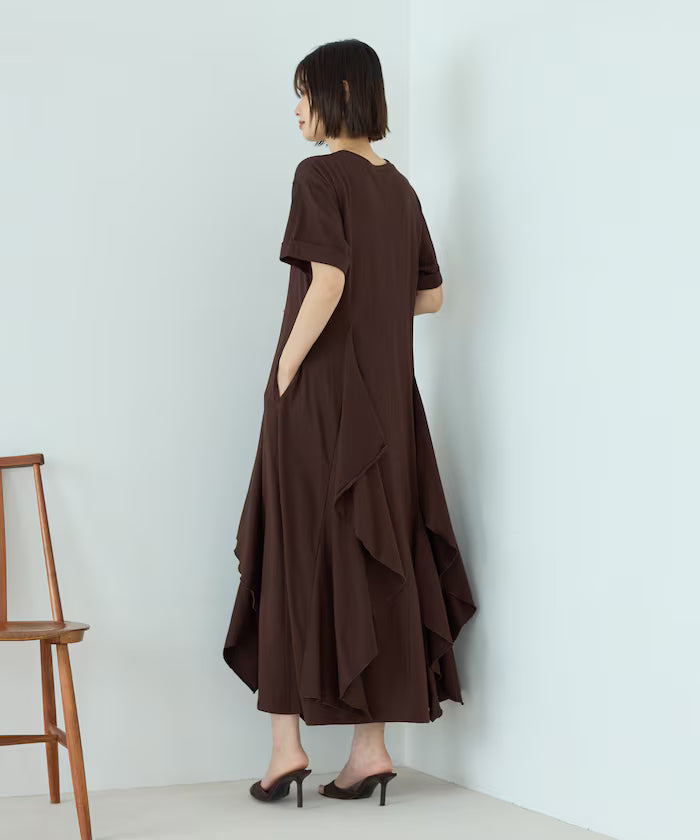 Organic Cotton Draped Flare Dress