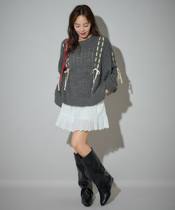 Velvet Ribbon Woven Feather Knit Limited Edition