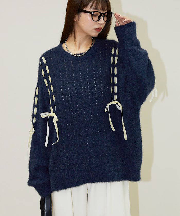 Velvet Ribbon Woven Feather Knit Limited Edition