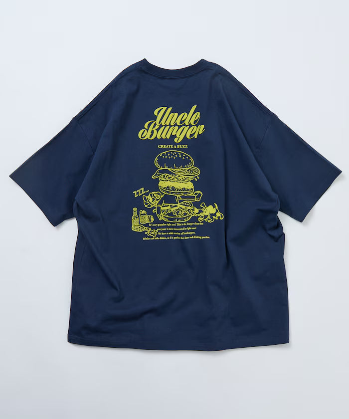 Big Silhouette Back Print Crew Neck T-Shirt / Uncle Burger 【Limited Edition】