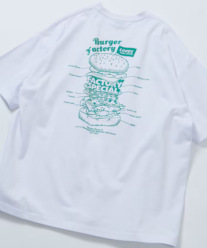 Burger Factory × FREAK'S STORE/ Burger Factory Limited Big Silhouette Back Print Crew Neck T-shirt 【Limited Edition】