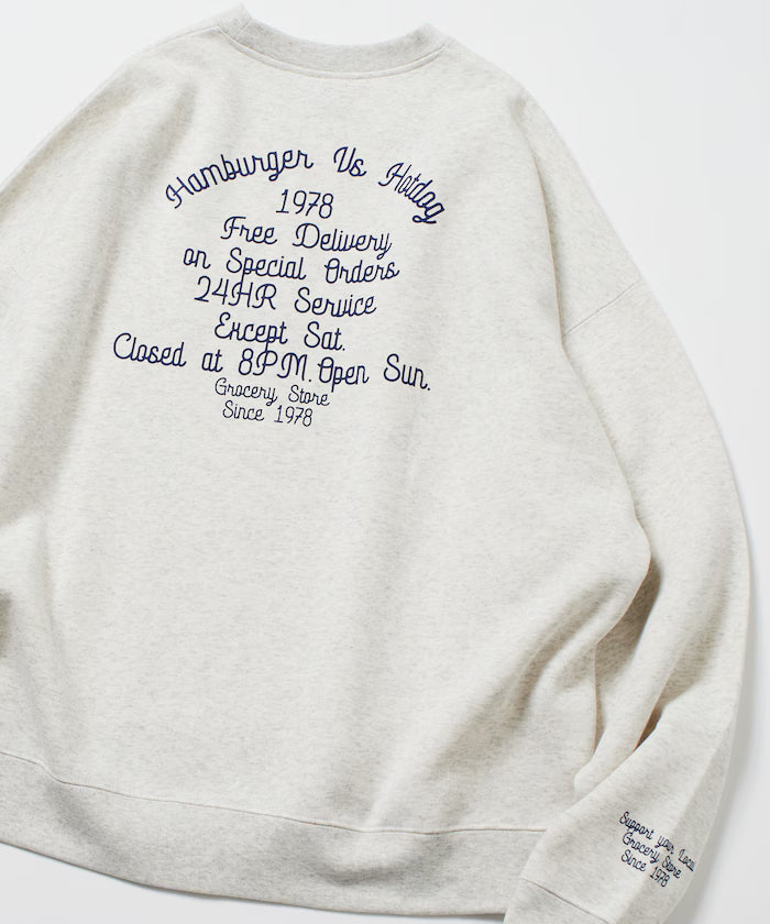 Big Silhouette Varsity Jacket Design Crew Neck Sweat / Back Print [Limited Edition]