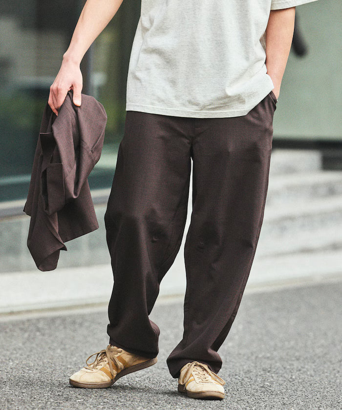 [New Color Added] Quick-Dry Material Relaxed Fit Tapered Easy Pants Linen-like