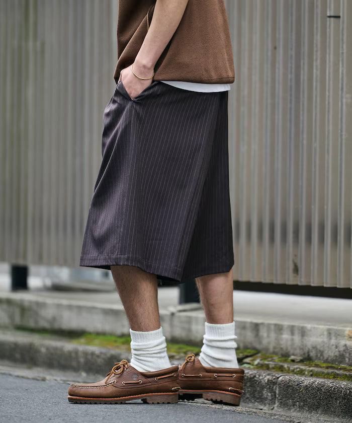 1-Tack Baggy Silhouette Slacks Short Pants