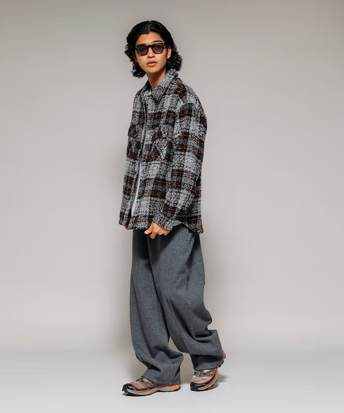 Poly Tweed CPO Check Shirt Jacket