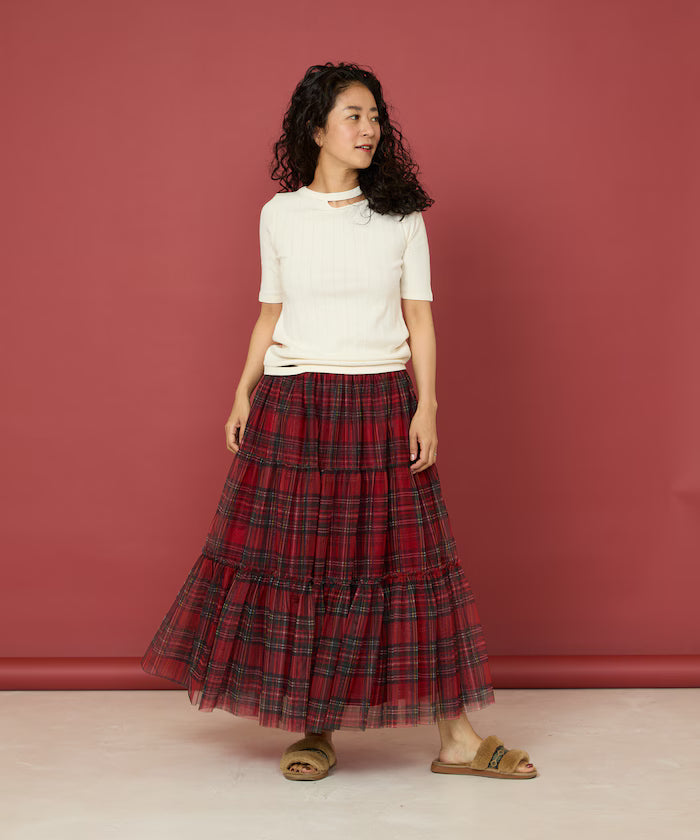 Eyelet Frill Deformed T-Shirt