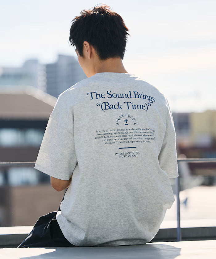 Big Silhouette Back Print Crew Neck T-Shirt / The Sound Brings 【Limited Edition】