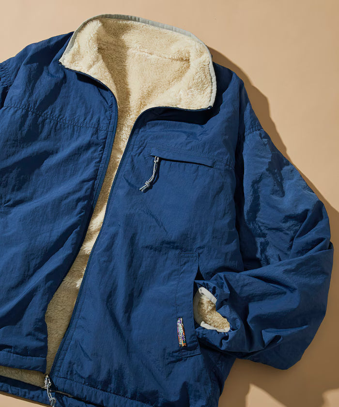 Relaxed Fit One Point Logo Reversible Nylon Fleece Jacket