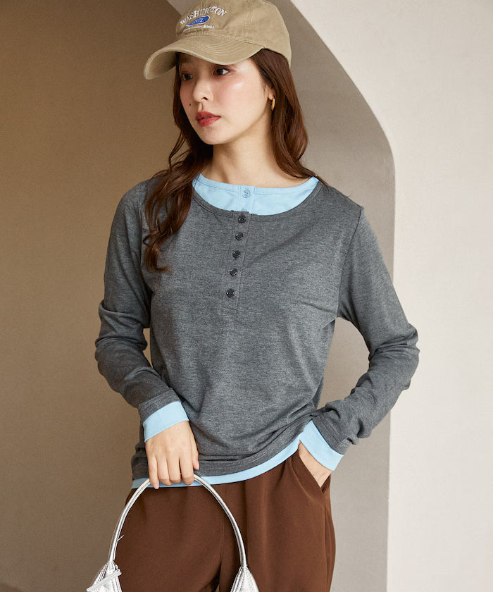 Henry Neck Layered Long Sleeve T Limited Edition