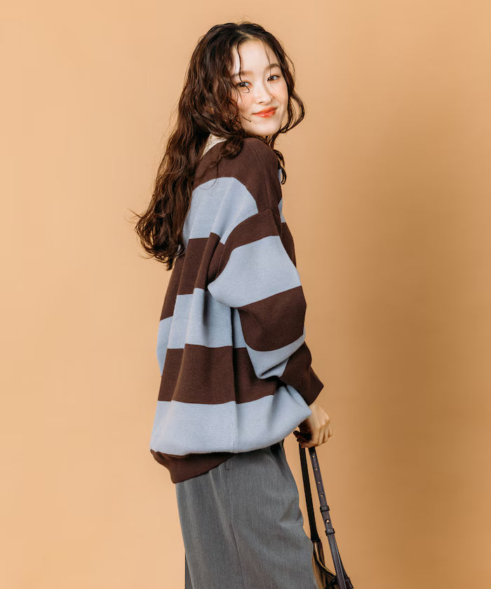 Big Silhouette Border Knit Rugby Shirt [Limited Edition]