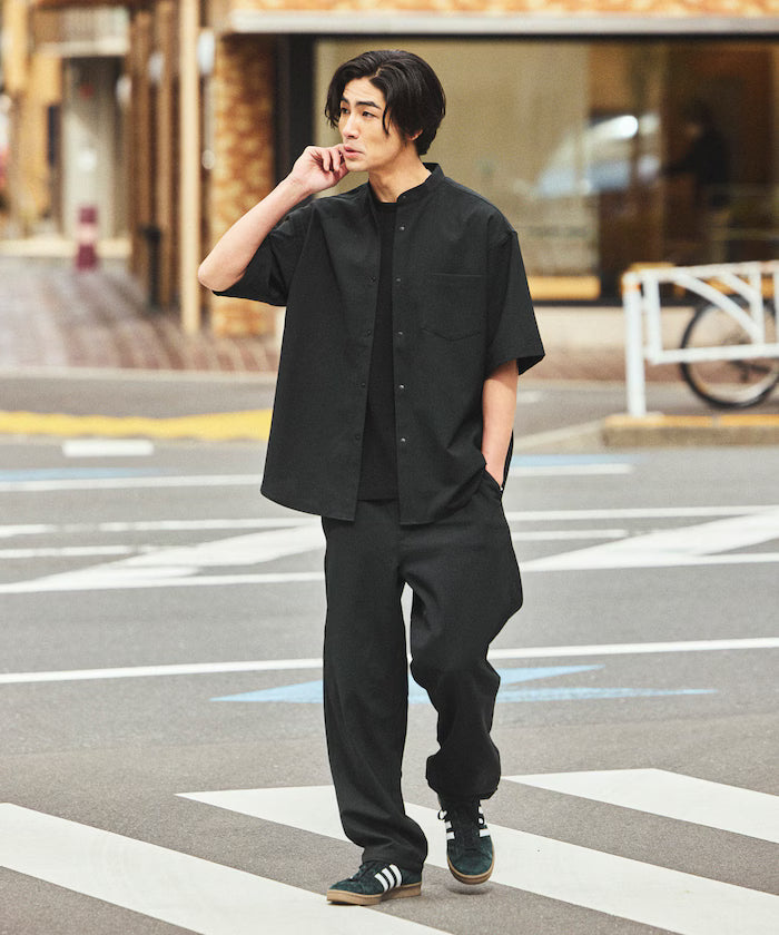 [New Color Added] Quick-Dry Material Relaxed Fit Tapered Easy Pants Linen-like