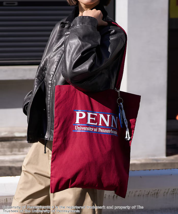 College Logo Tote Bag with Key Charm/A4 Size Tote Bag