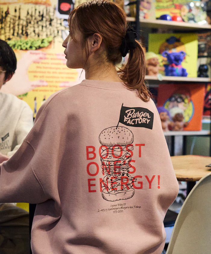 Burger Factory x FREAK'S STORE / Burger Factory Limited Edition Big Silhouette Back Print Crew Neck Sweatshirt [Limited Release]