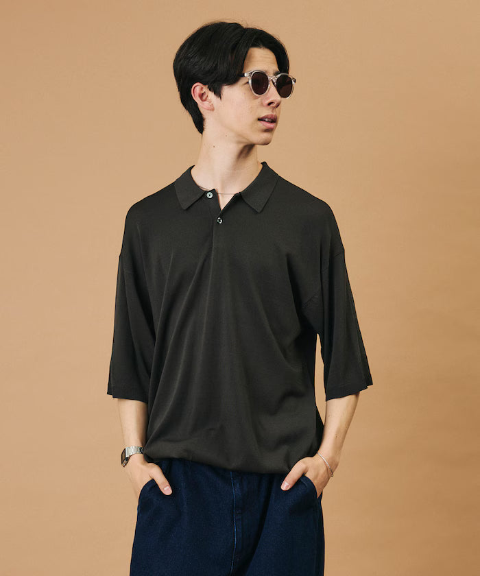 [New Color Added] SUPER ICE / Super Ice Short Sleeve Polo Neck Knit / Contact Cold Sensation