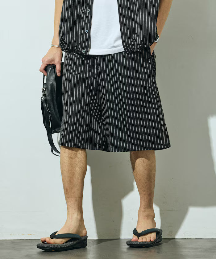 Stripe Easy Wide Shorts / Compatible with Setup
