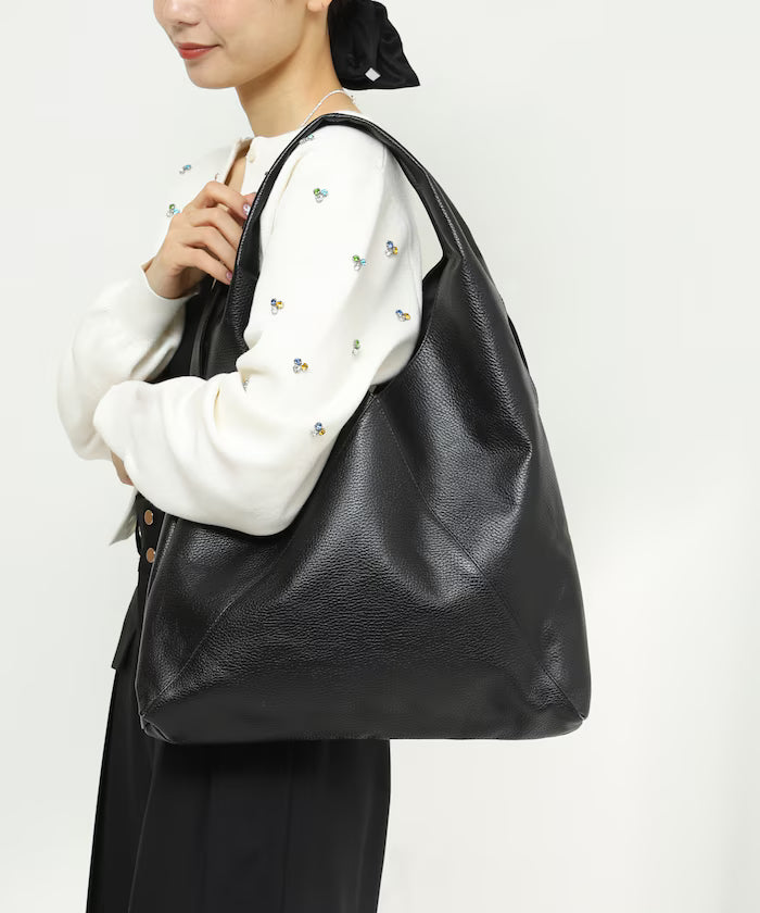 Triangle Leather Marche Bag / Triangle Marche / Leather Tote / Water-Resistant Leather