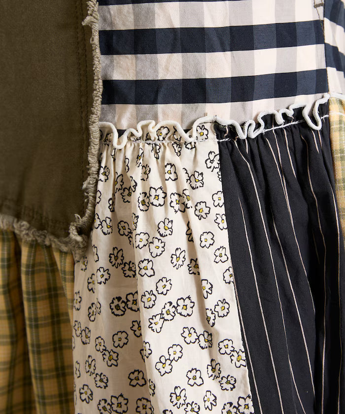 Flower & Check Docking Skirt