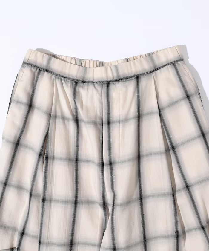 Ombre Check Easy Pants / Patch Pocket Wide Easy Pants