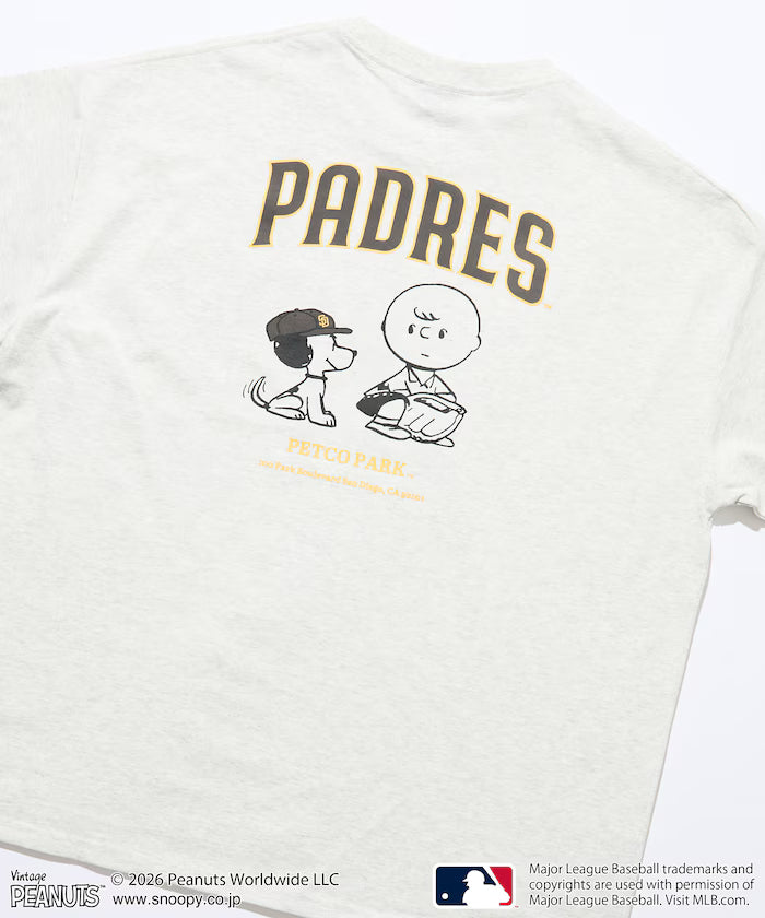 PEANUTS x MLB Exclusive Big Silhouette Back Print T-Shirt / PADRES 【Limited Edition】 - Ash Gray