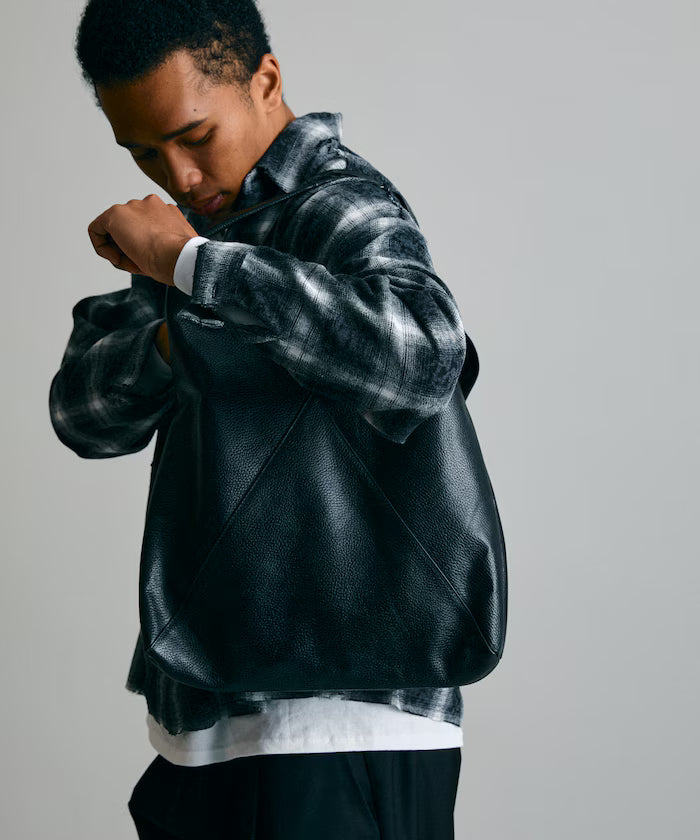 Triangle Leather Marche Bag / Triangle Marche / Leather Tote / Water-Resistant Leather