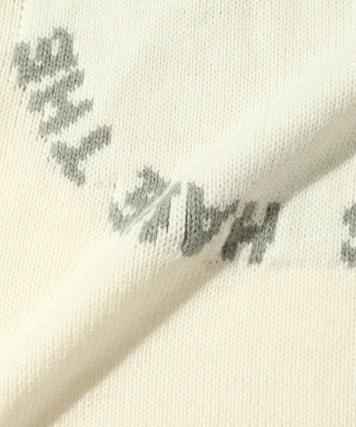 Sweat-like Lettered Knit / Jacquard Knit