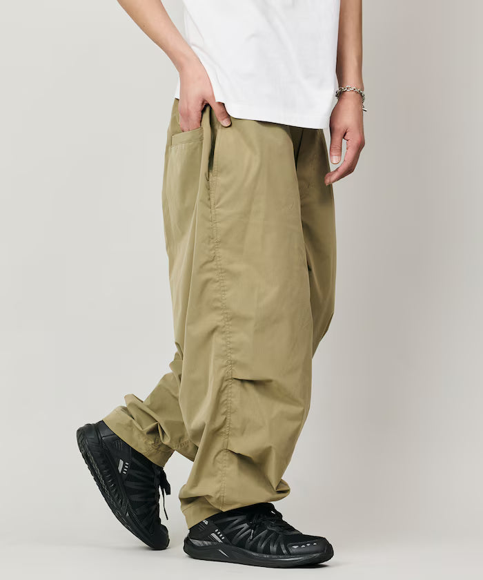 Quick Dry Fabric Wide Silhouette Poly Rip Cross Military Circus Pants/UV Cut/Quick Dry 【Limited Edition】