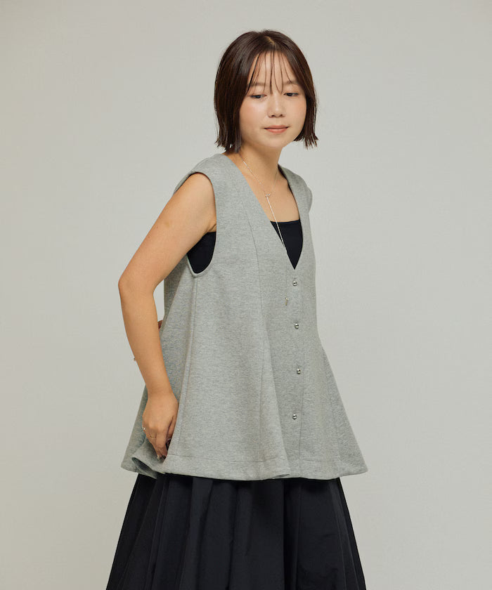 Cardboard Peplum V-Neck Vest