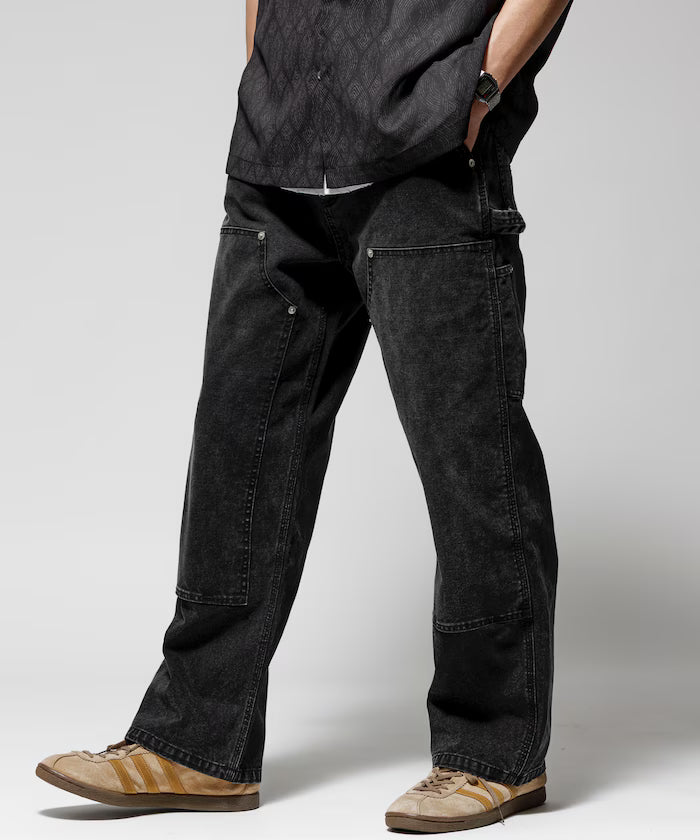 Fade Processing Light Duck Double Knee Painter Pants Vintage